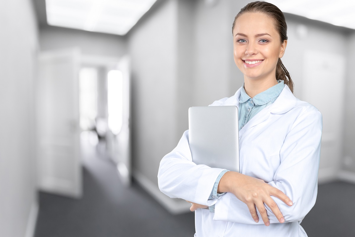 Smiling medical woman doctor